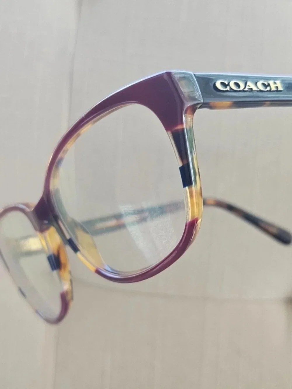 Coach Glasses Frame Aubgn Navy Tort Varsity Stripe Eye Wear HC6103 Eyeglasses - Picture 2 of 13
